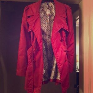 Red trench coat